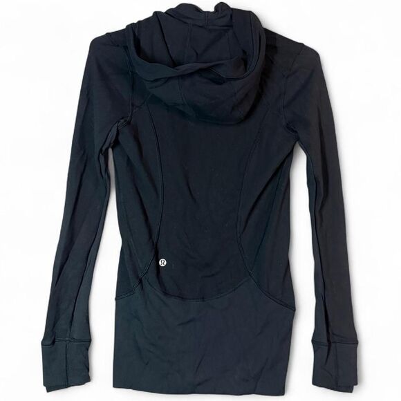 Lululemon Women's Daily Practice Jacket Hooded Black Luon Size 4 - Picture 4 of 6